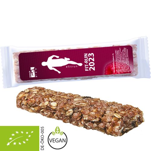 Organic cereal bar raspberry, 30g, express flowpack with label