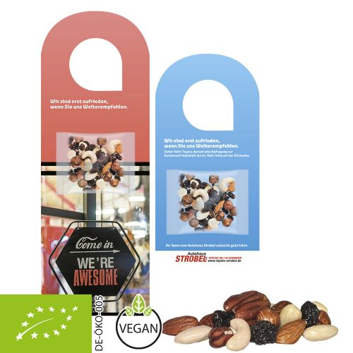 Organic trail mix, ca. 15g, express door hanger with print
