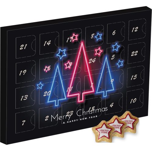 Luebecker marzipan stars, ca. 300g, advent calendar midi