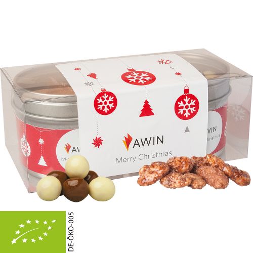 organic crispy Christmas set, ca. 105g, 2-set metal tin with window with label