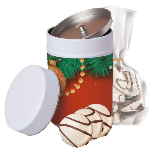 Gingerbread cookies, ca. 100g, pouch in metal tin maxi with label