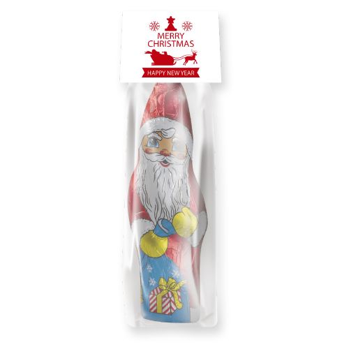 chocolate Santa Claus, 60g, flat bag with promotional flyer
