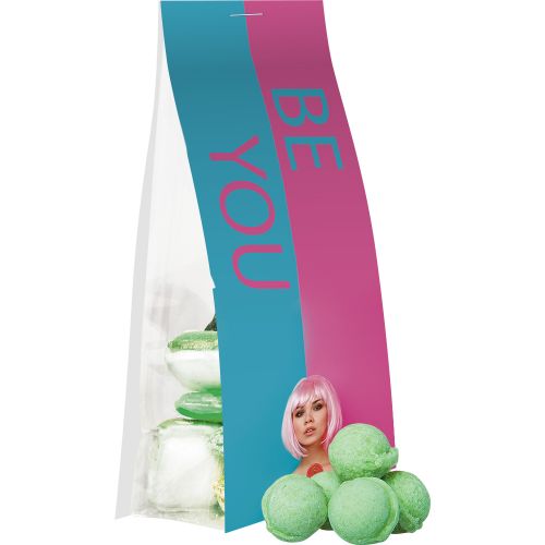 Fizzy waldmeister candy, ca. 40g, express pouch with promotional flyer