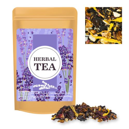 Fruit tea strawberry raspberry, ca. 12g, mini stand up pouch with label