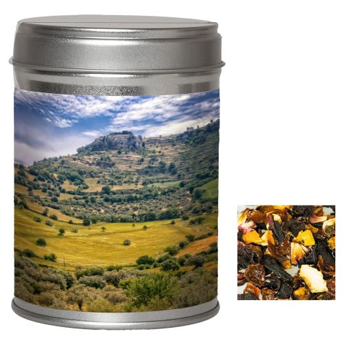 Fruit tea blood orange, ca. 55g, dual tin with label