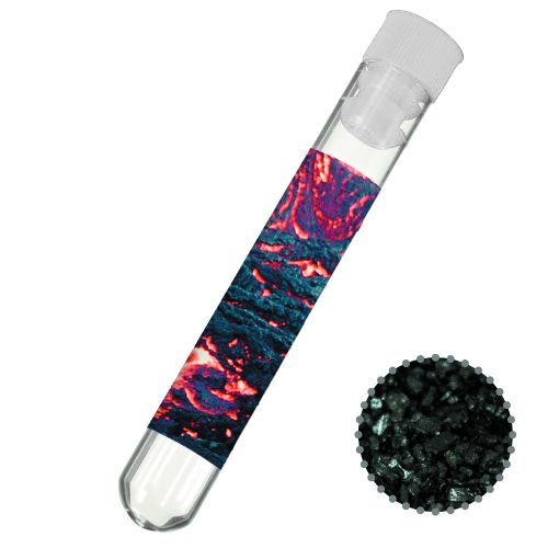 Black lava salt, ca. 12g, test tube with label