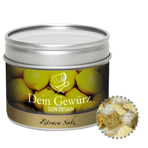 Lemon salt, ca. 110g, metal tin with window with label