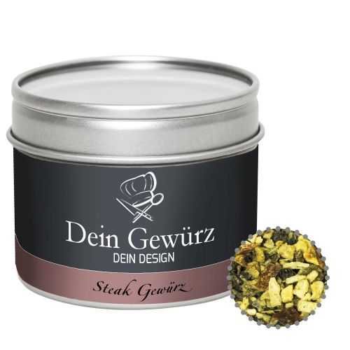 Steak spice, ca. 65g, metal tin with window with label