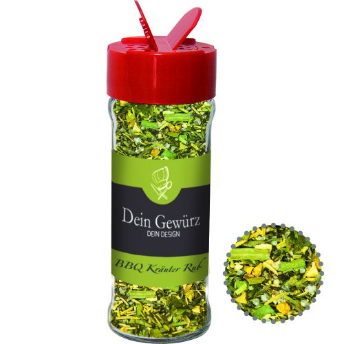 BBQ herbal rub, ca. 30g, spice shaker with label