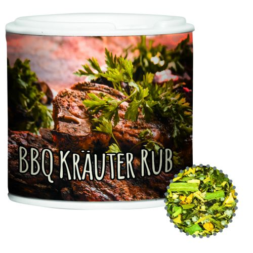 BBQ herbal rub, ca. 20g, cardboard spice shaker with label
