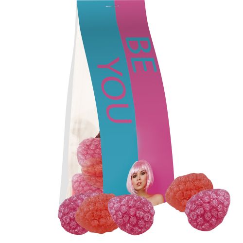 Strawberry chili candy, ca. 40g, express pouch with promotional flyer