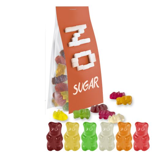 Gummy bears sugar free, ca. 40g, express pouch with promotional flyer