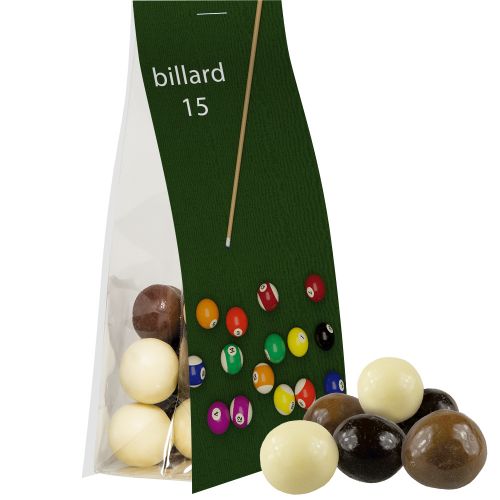 Choco crispy balls, ca. 20g, express pouch with promotional flyer