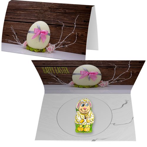 Chocolate lamb, ca. 6g, express promotional card with print
