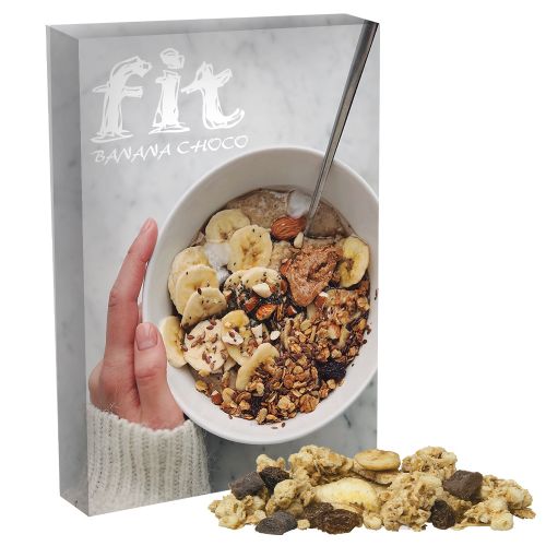 Muesli crunchy banana-choco, ca. 60g, folding box
