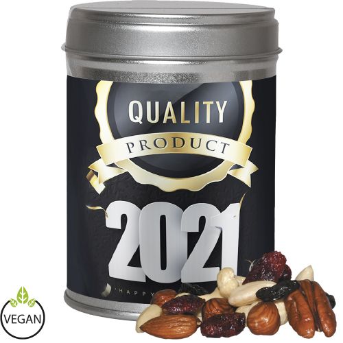 Premium trail mix, ca. 100g, dual tin with label