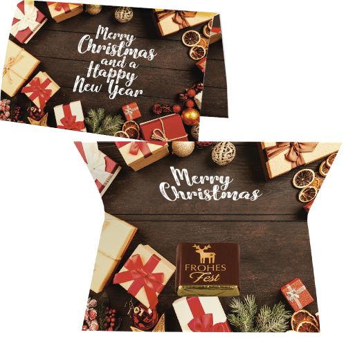 Chocolate naps, ca. 5g, express promotional card with print