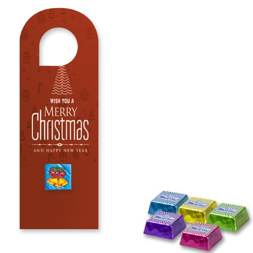 chocolate confect, ca. 11g, express doorhaenger with print