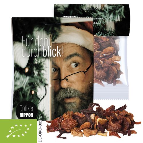 Organic fine mulled wine spice, ca. 7g, express midi bag with promotional flyer