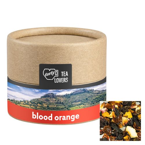 Fruit tea blood orange, ca. 15g, biodegradable eco cardboard can mini with label