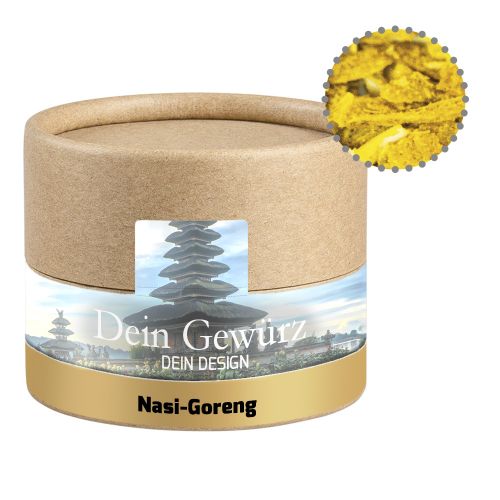 Nasi goreng, ca. 28g, biodegradable eco cardboard can mini with label