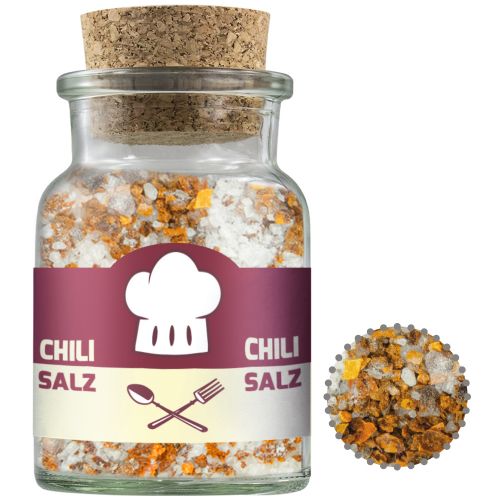 Chili salt, ca. 55g, cork glass with label