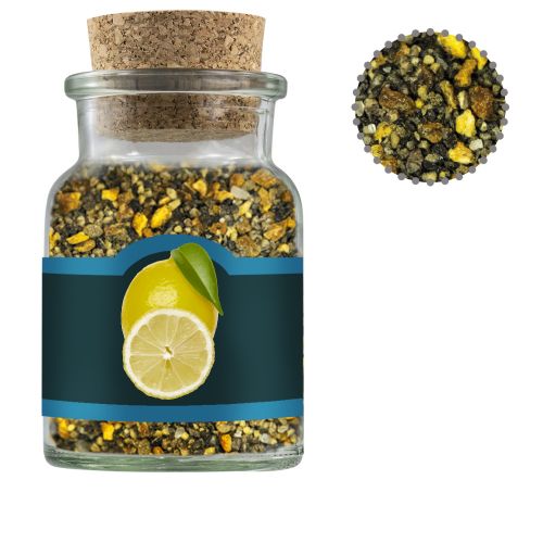 Lemon pepper, ca. 75g, cork glass with label