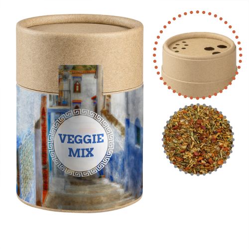 Mediterranean veggie mix, ca. 50g, biodegradable eco cardboard shaker with label