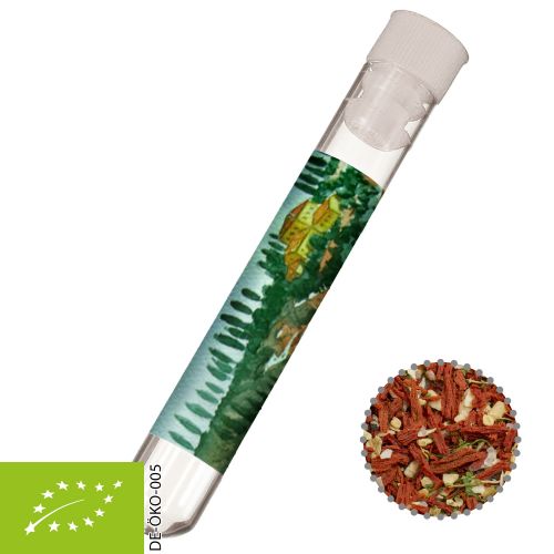 Organic tuscan bruschetta, ca. 5g, test tube with label