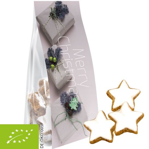 organic cinnamon stars, ca. 40g, express pouch with promotional flyer