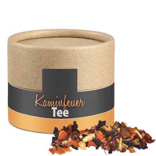 Fireplace tea, ca. 20g, biodegradable eco cardboard can mini with label