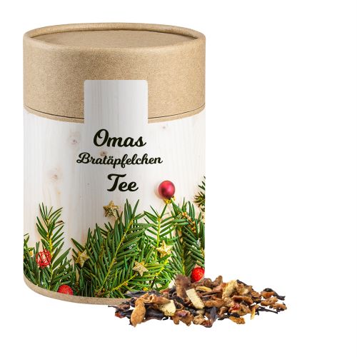 Grandmas baked apple tea, ca. 140g, biodegradable eco cardboard can maxi with label