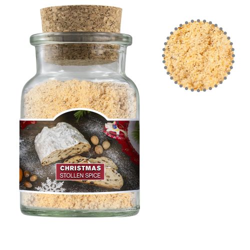 Spice mix stollen, ca. 85g, cork glass with label