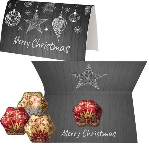 chocolate star mix, ca. 7g, express promotional card with print