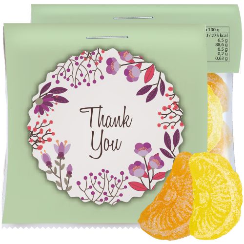 Lemon and orange candy, ca. 17g, express midi bag with promotional flyer