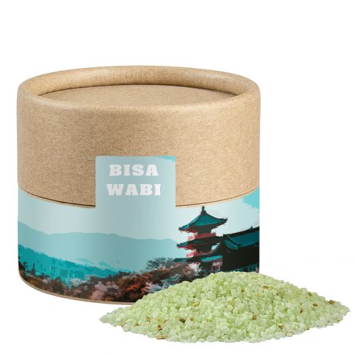 Wasabi salt, ca. 50g, biodegradable eco cardboard can mini with label