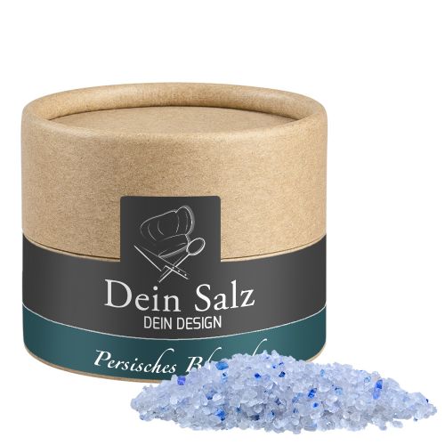 Persian blue sapphire salt, ca. 55g, biodegradable eco cardboard can mini with label