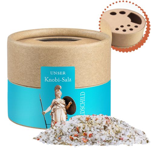 Tzatziki salt, ca. 60g, biodegradable eco cardboard can mini with label