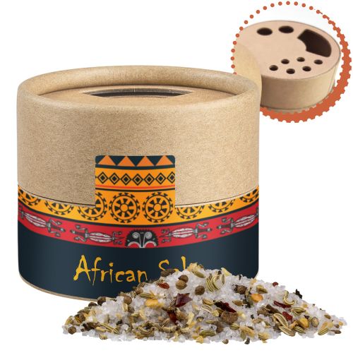 African salt, ca. 50g, biodegradable eco cardboard can mini with label