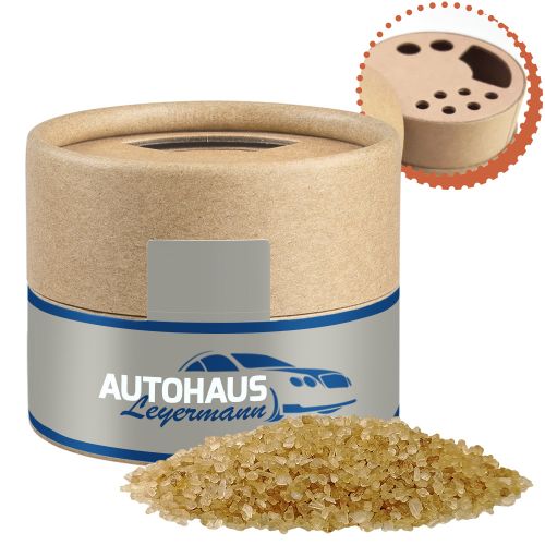 Smoke salt coarse, ca. 75g, biodegradable eco cardboard can mini with label