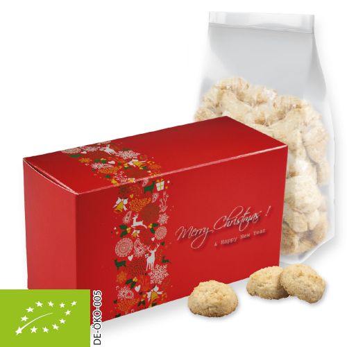 Organic Christmas coconut cookies, ca. 130g, folding box